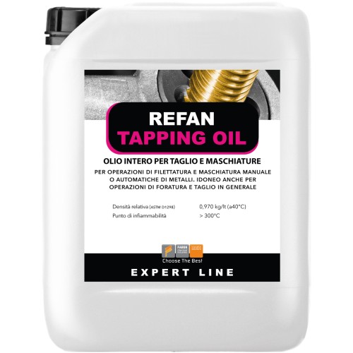 Aceite puro de corte y roscado REFAN TAPPING OIL Bidón plástico 5 Kg/ Lt